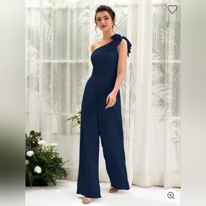 Navy blue chiffon jumpsuit